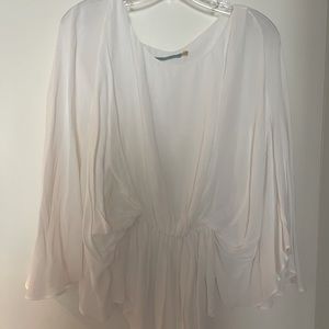 Alice and Olivia White Grecian Blouse